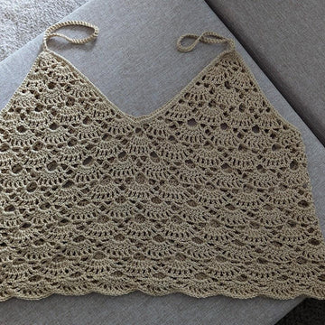 Irish Cream Crochet Lace Cami