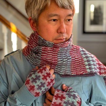 Kimonogara Scarf and Mitts Set
