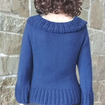 Jade - Lady’s 8ply jacket with lace edges