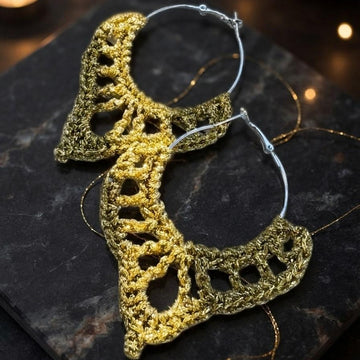 142. Hoop Festive Lotus Earrings