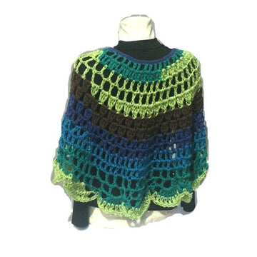 Peacock Crochet Poncho Pattern