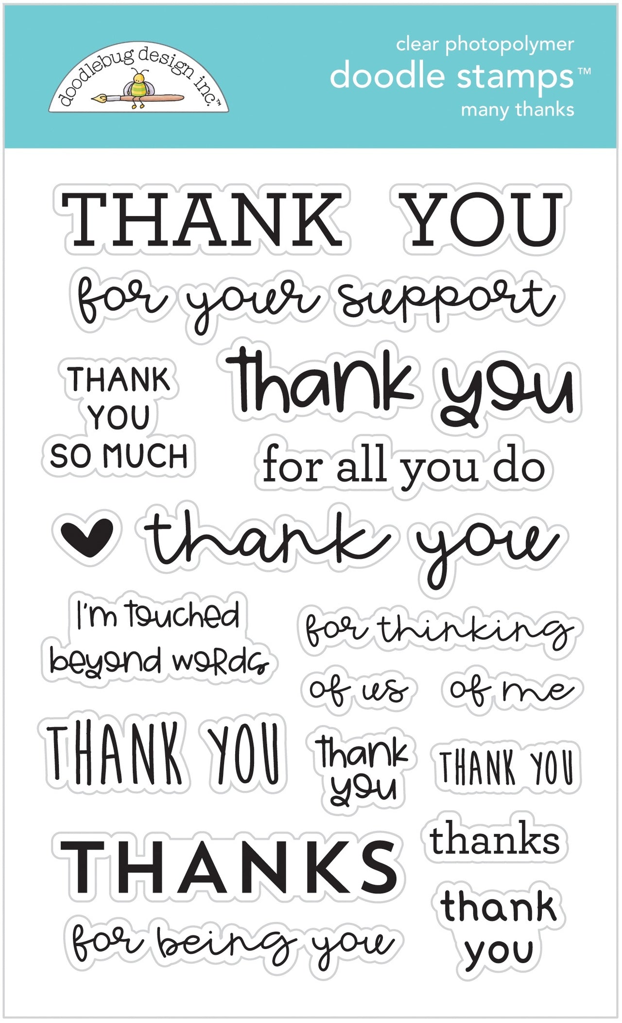 Doodlebug Clear Doodle Stamps - Many Thanks