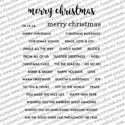 Paper Rose Clear Stamps 4"X6" - Christmas Sentiments