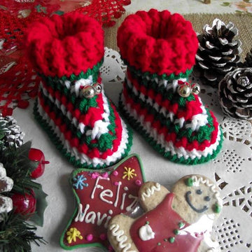 Christmas Baby Booties