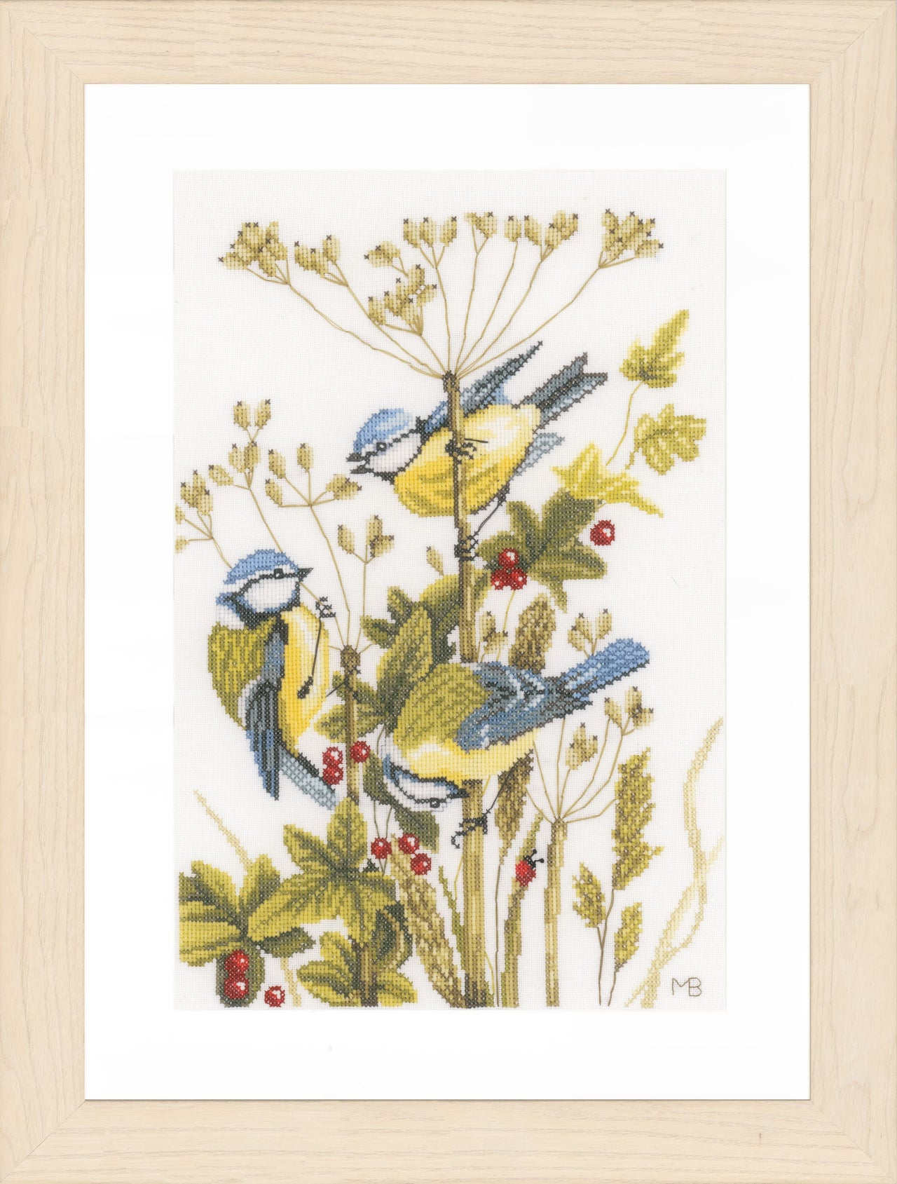 Lanarte Counted Cross Stitch Kit Blue Tits Cross Stitch Kit