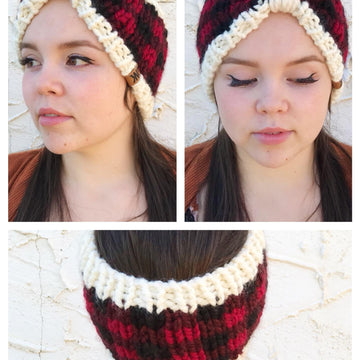 Plaid Bow Ear Warmer