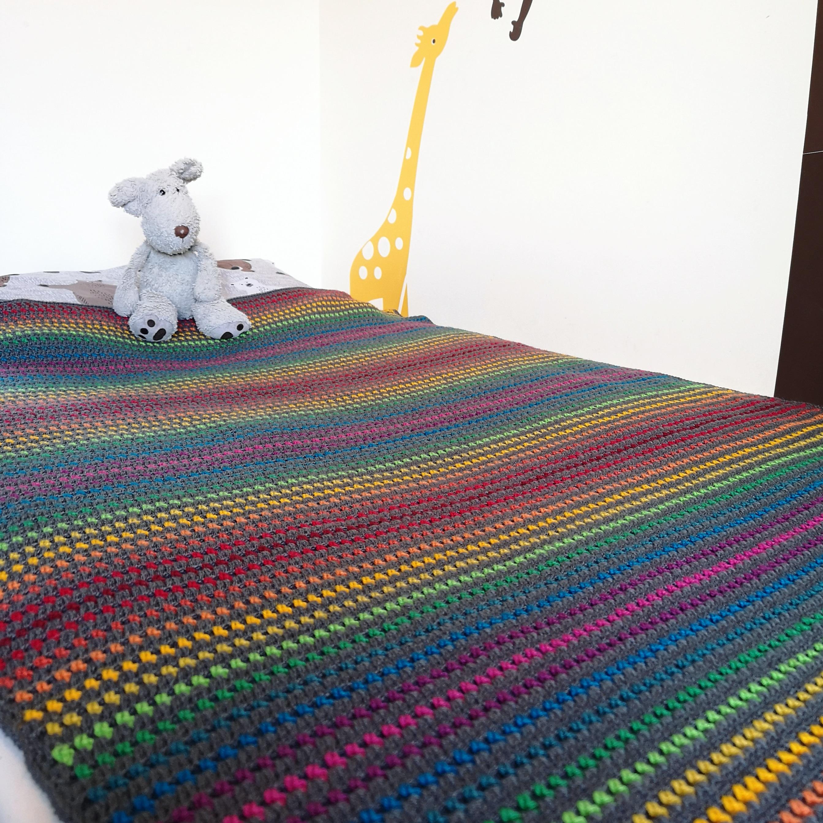 Rainbow Through the Storm Crochet Blanket