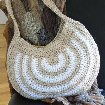 Crochet Striped Slouch Bag