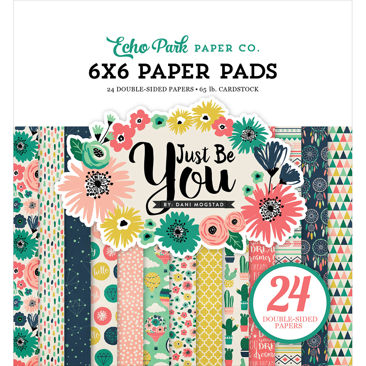 Echo Park Paper Echo Park Double-Sided Paper Pad 6"X6" 24/Pkg - Just Be You, 12 Designs/2 Each