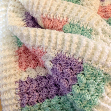 Crochet Textured Baby Blanket in Pastel