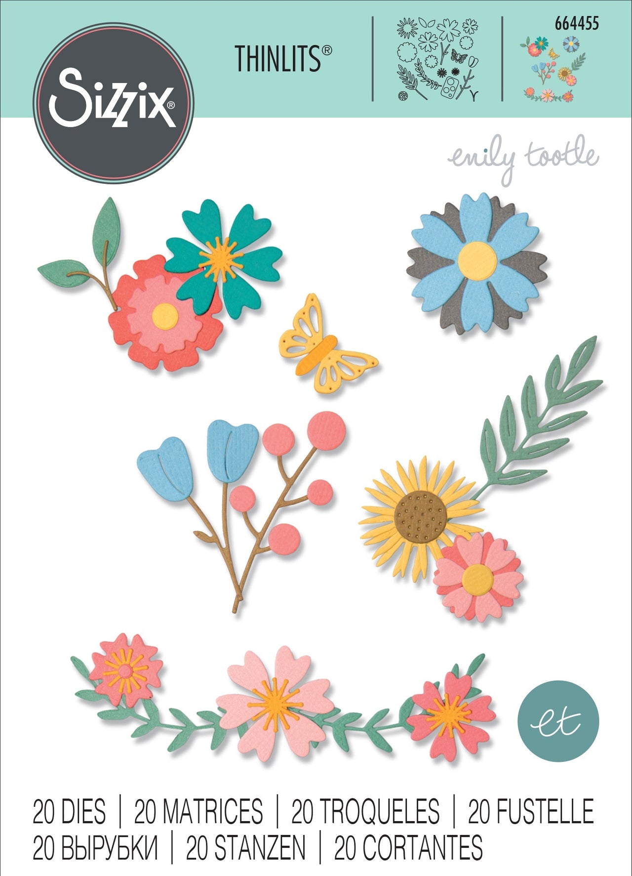 Sizzix Thinlits Dies By Emily Tootle 20/Pkg - Petite Petals