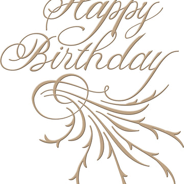 Spellbinders Glimmer Hot Foil Plate - Happy Birthday-Copperplate Script