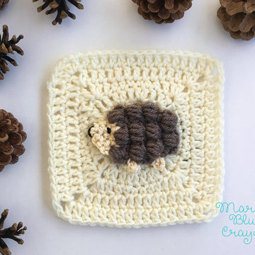 Woodland Hedgehog Applique - Granny Square