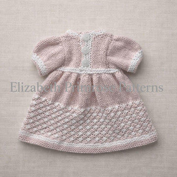 Star Stitch Dress and Bonnet Knitting Pattern P144 for 41–51cm/16–20 inches | Dolls Clothes | Elizabeth Primrose Patterns