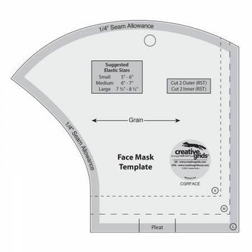 Creative Grids Face Mask Template 3 Sizes in 1