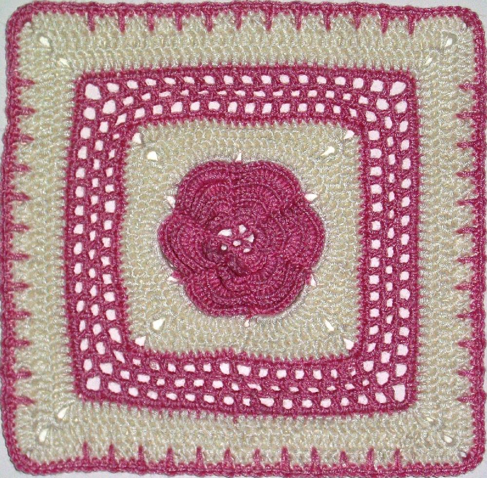 Roses and Lace - 8" square