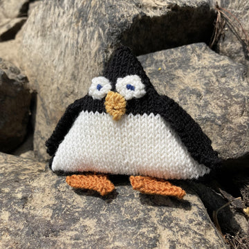 Knitted Penguin soft toy