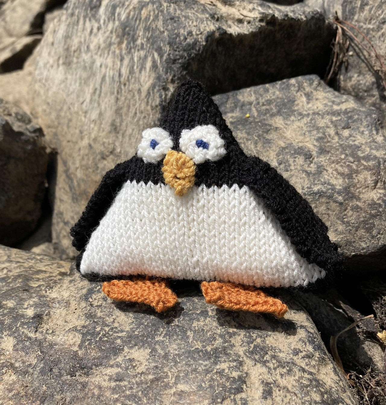 Knitted Penguin soft toy