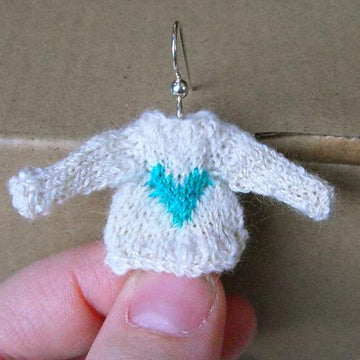 Teeny Weeny Raglan Heart Sweater Earrings