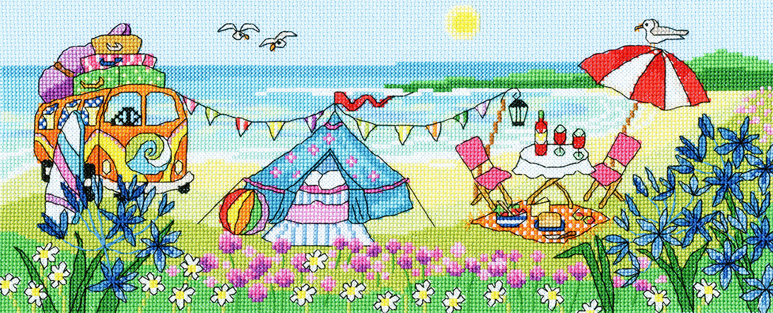 Bothy Threads Glamping Fun Cross Stitch Kit - 37cm x 15cm