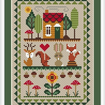 Little Dove Designs Woodland Friends Cross Stitch Kit - 12.7cm x 18.41cm