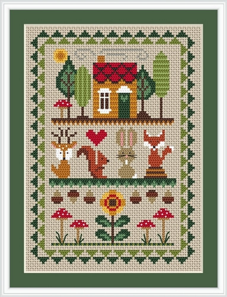 Little Dove Designs Woodland Friends Cross Stitch Kit - 12.7cm x 18.41cm