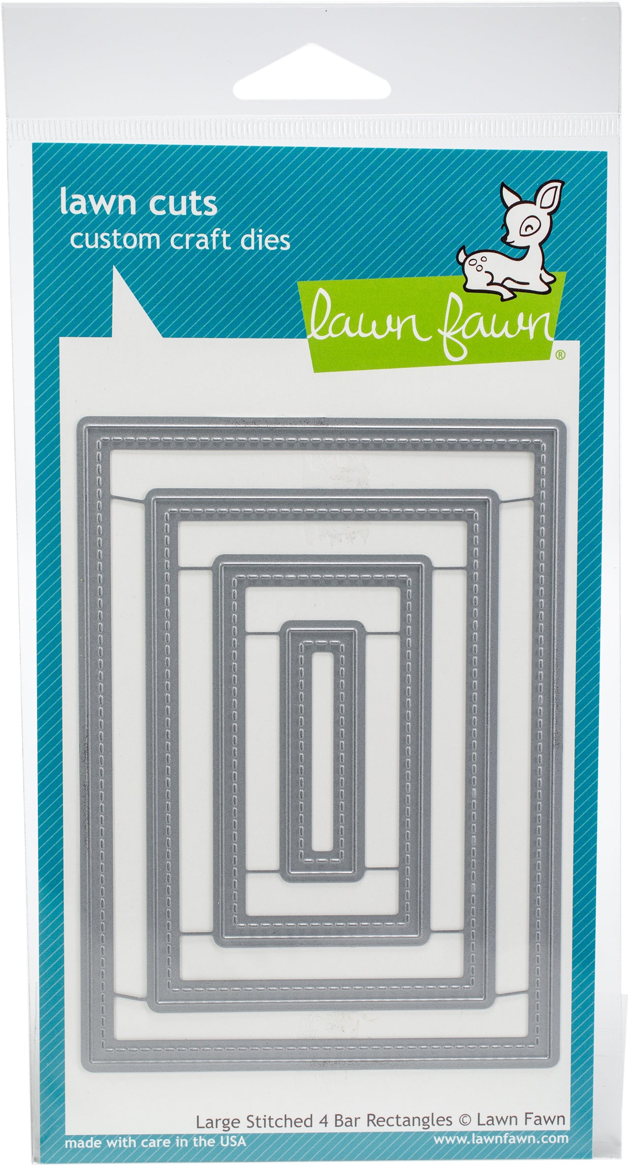 Lawn Fawn Lawn Cuts Custom Craft Die - Large Stitched 4 Bar Rectangles