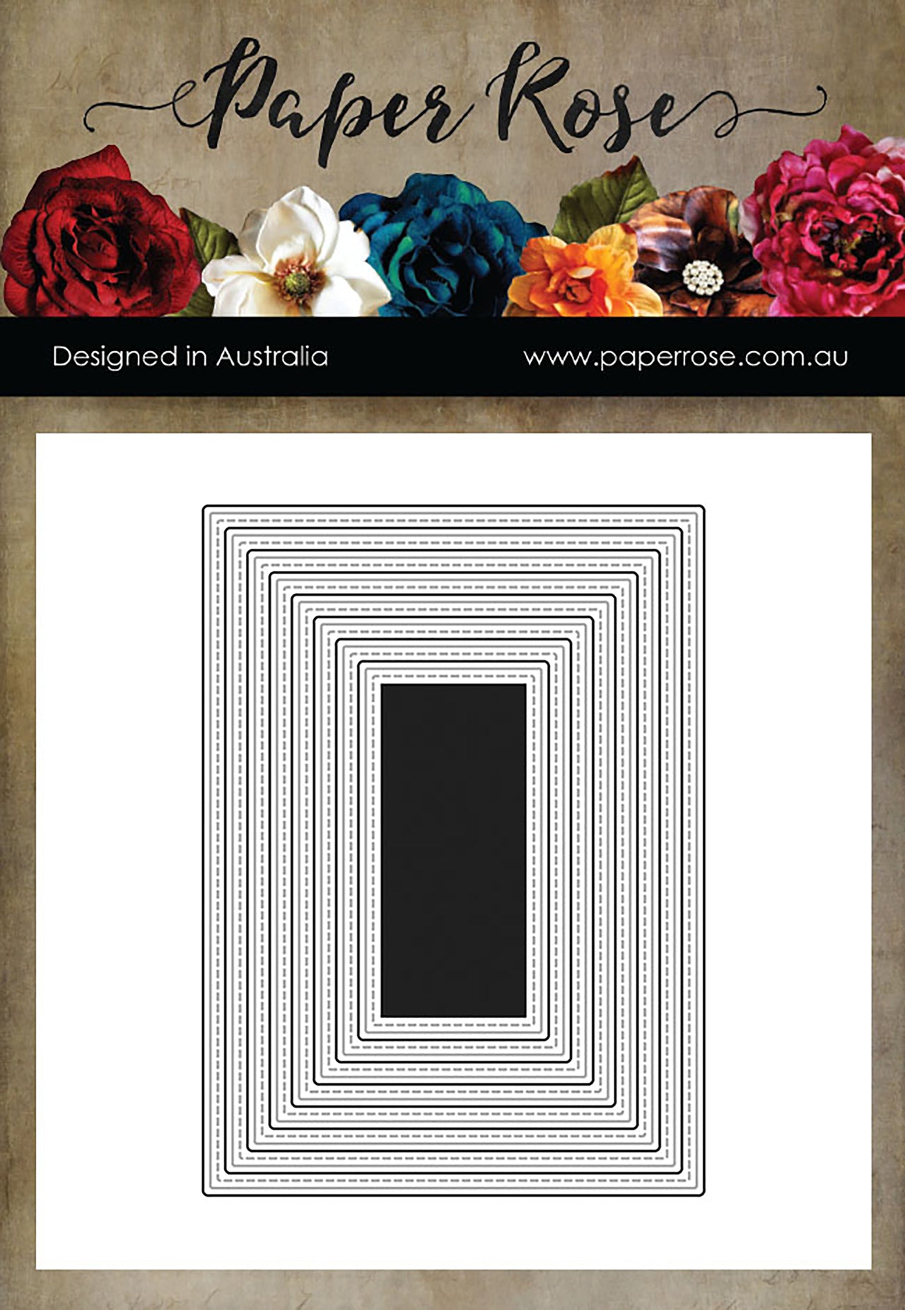 Paper Rose Dies - Stitched Rectangles