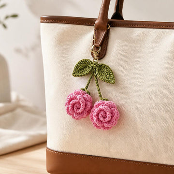 Crochet Flower Keychain & Bag Charm Pattern – PDF + Video Tutorial