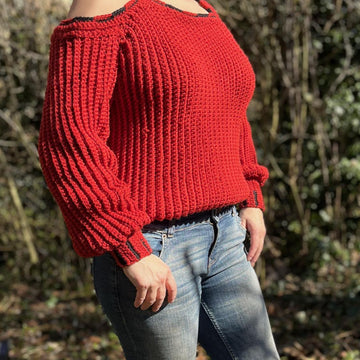 Häkelanleitung Off-the-Shoulder Sweater "Murmillo"
