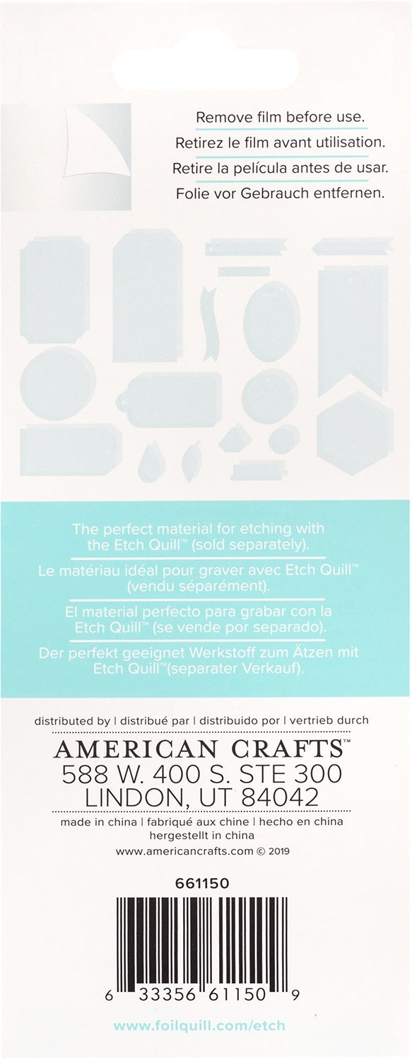 We R Memory Keepers Etch Quill Plastic Ephemera 18/Pkg - Assorted Shapes