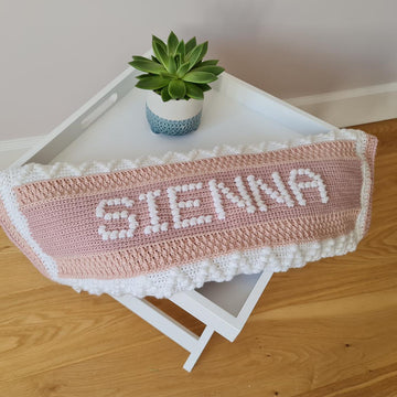 Personalised Baby Name Bobble Blanket