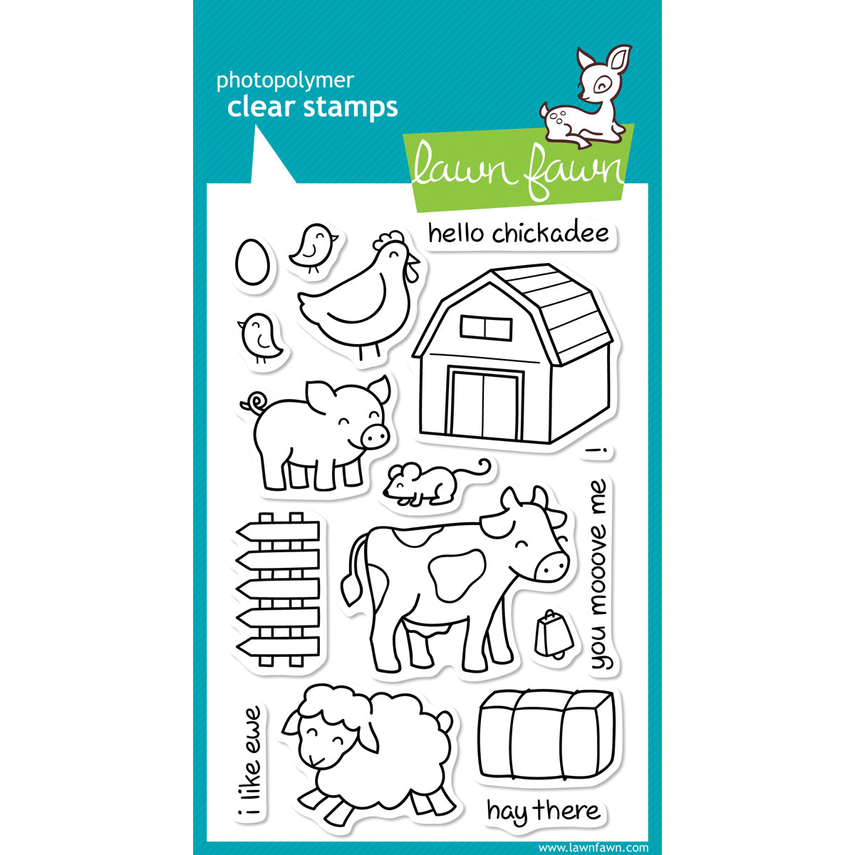 Lawn Fawn Clear Stamps 4"X6" - Critters On The Farm
