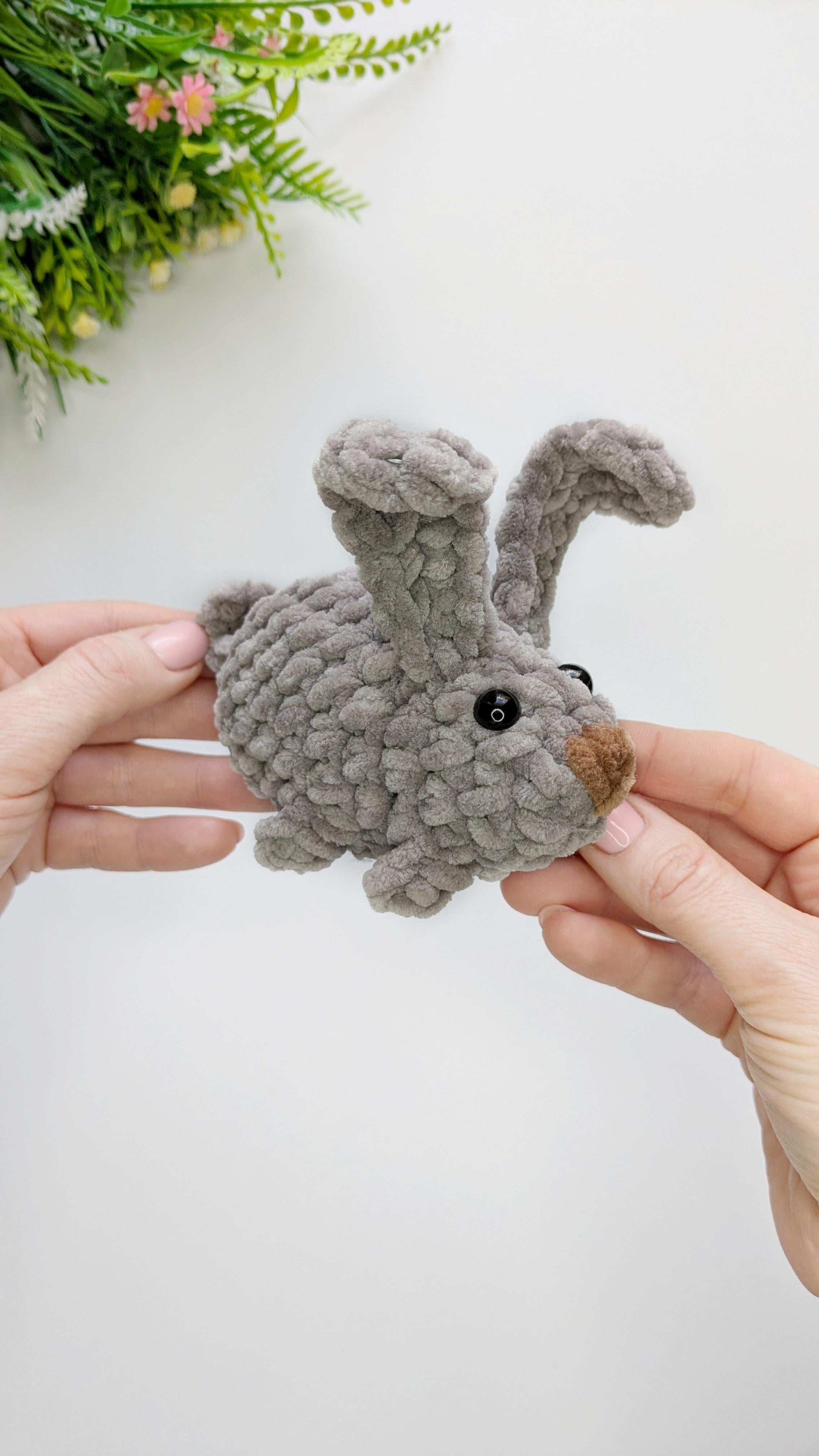 Crochet rabbit pattern, beginner crochet amigurumi bunny