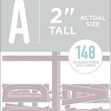 American Crafts DCWV Letterboard Letters & Characters 2" 148/Pkg - Gray