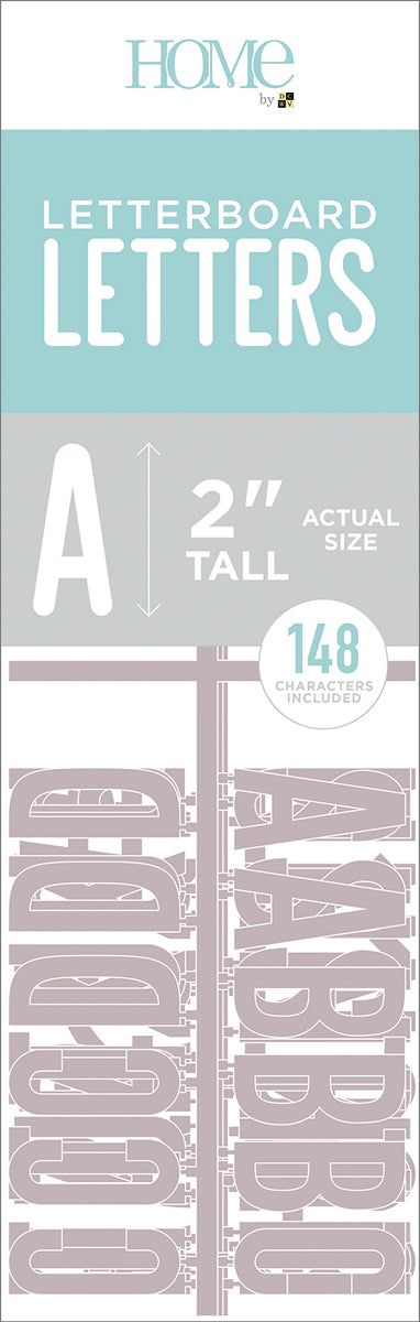 American Crafts DCWV Letterboard Letters & Characters 2" 148/Pkg - Gray