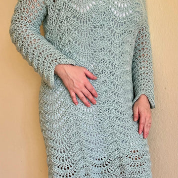 Häkelanleitung Pulloverkleid in Wellenoptik