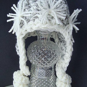 352, SKI BUNNY HAT, crochet, size newborn to age 3