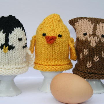 Owl, Chick and Penguin Egg Cozies