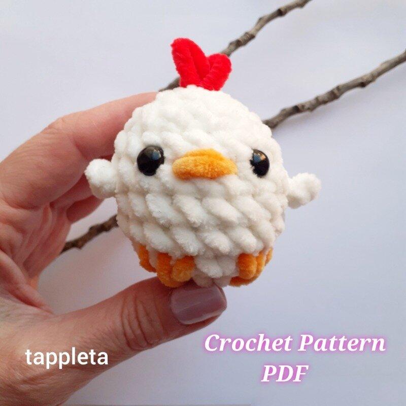 Baby chicken crochet pattern pdf, Amigurumi tiny chick keychain, Easter day gift for kids, Easter basket stuffer, Plush pocket toys handmade