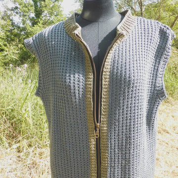 BERGI RUSTIC CARDIGAN VEST in cotton for men