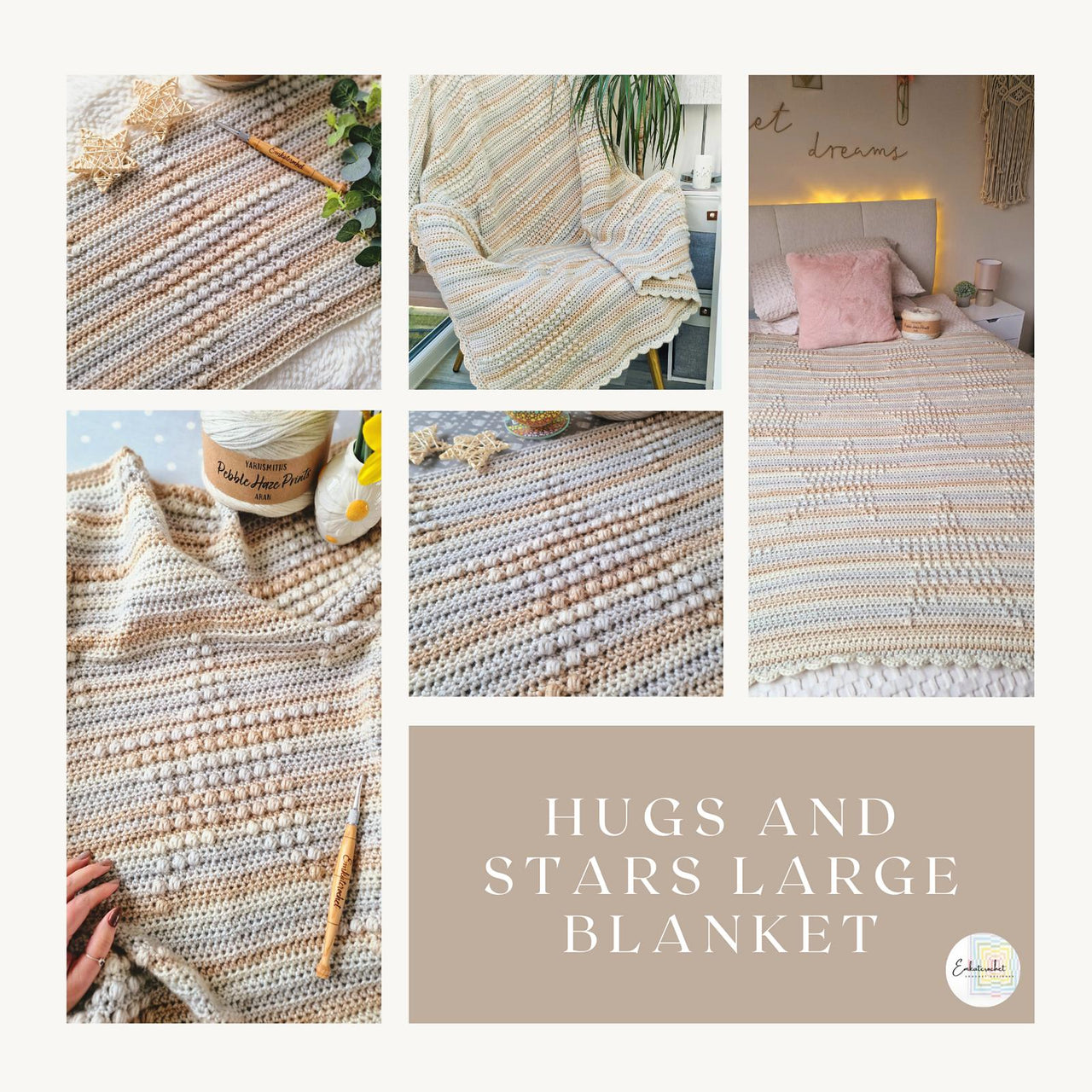 Hugs & Stars Large Blanket