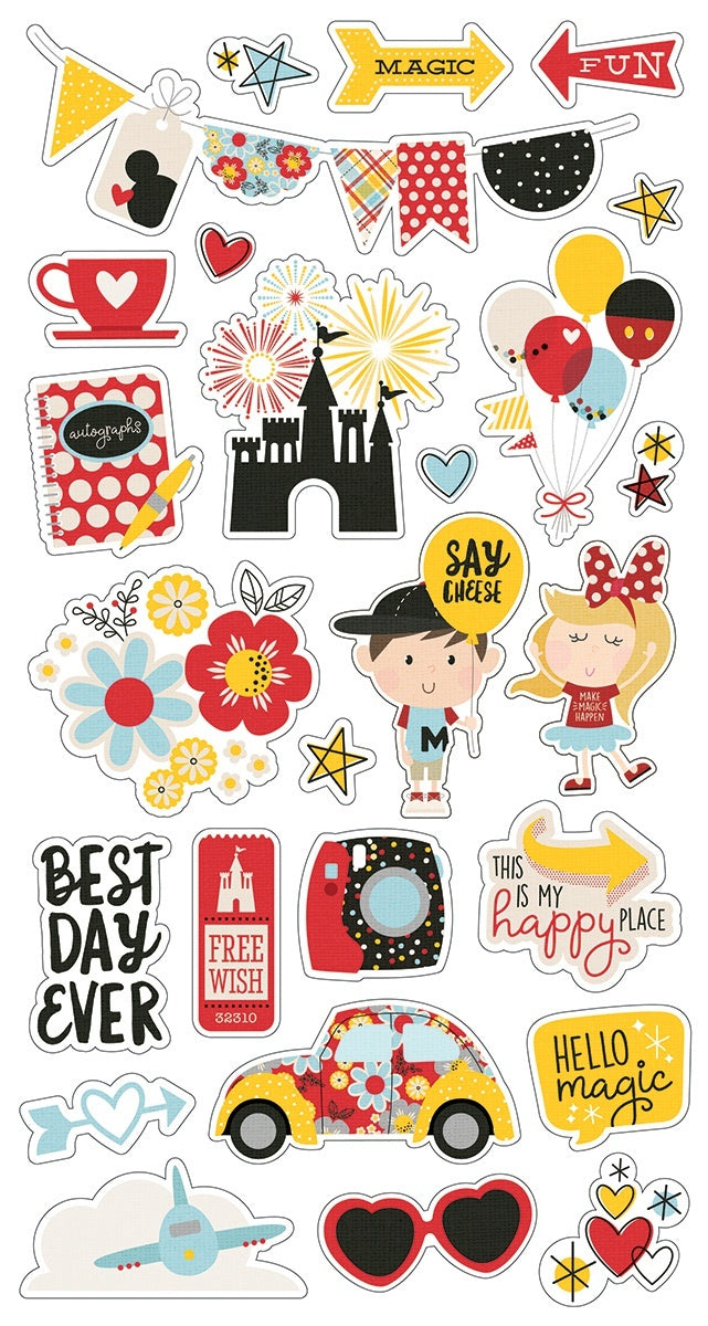 Simple Stories Say Cheese 4 Chipboard Stickers 6"X12" - 564461