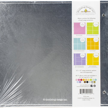 Doodlebug Storybook D-Ring Album 12"X12" - Silver