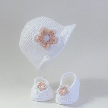 Baby Girl Bonnet and Slippers