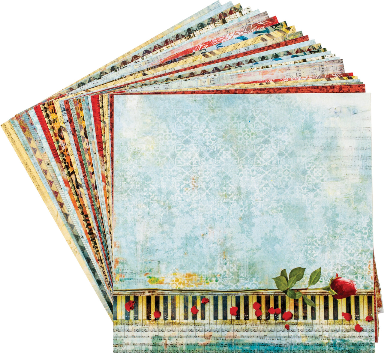 Ciao Bella Double-Sided Paper Pack 90lb 6"X6" 24/Pkg - Tango, 12 Designs/2 Each