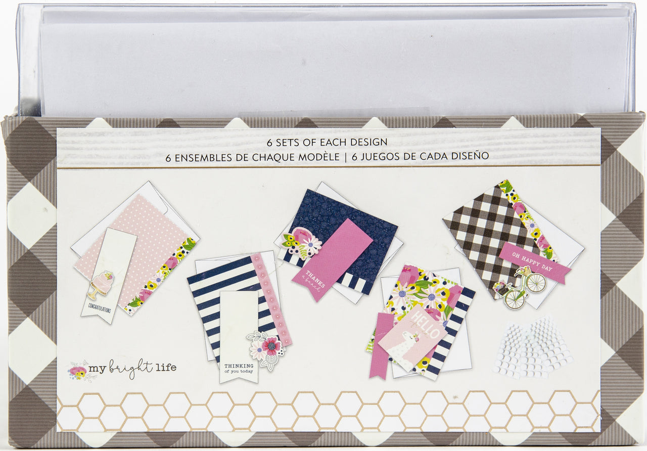 American Crafts Jen Hadfield My Bright Life Card Kit - Makes 30, W/Gold Foil Accents