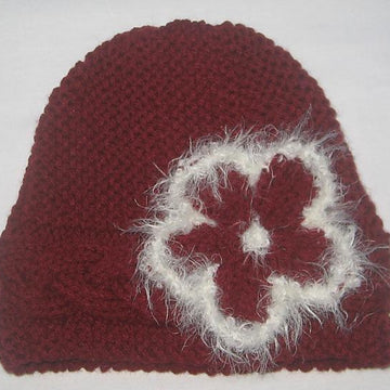Cable Hat with Flower