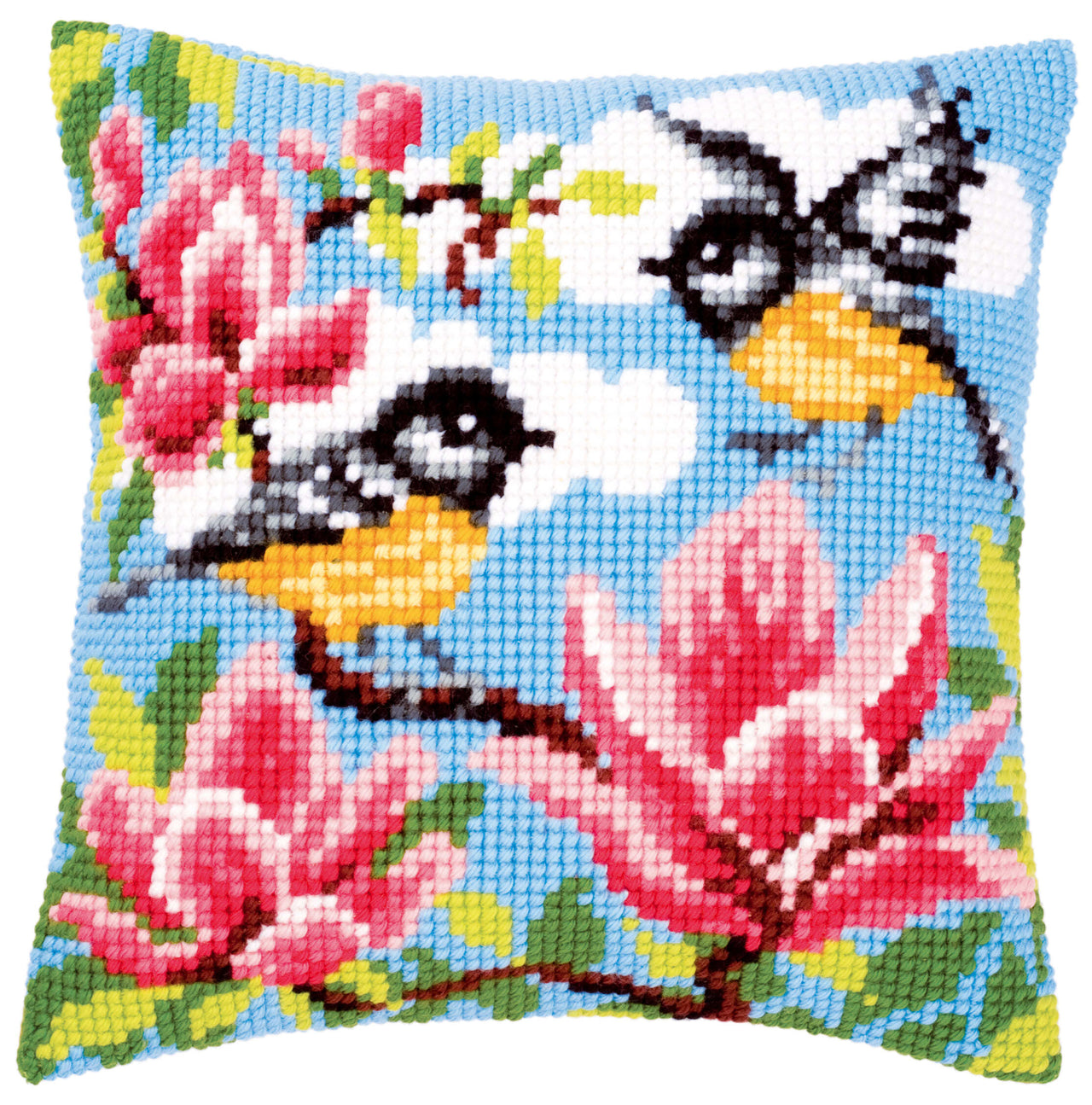 Vervaco Cross Stitch Cushion Kit Tits And Magnolia Cross Stitch Kit