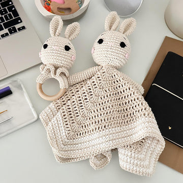 Bunny Baby Lovey Blanket & Rattle Crochet Pattern PDF – Cute Stuffed Toy Tutorial